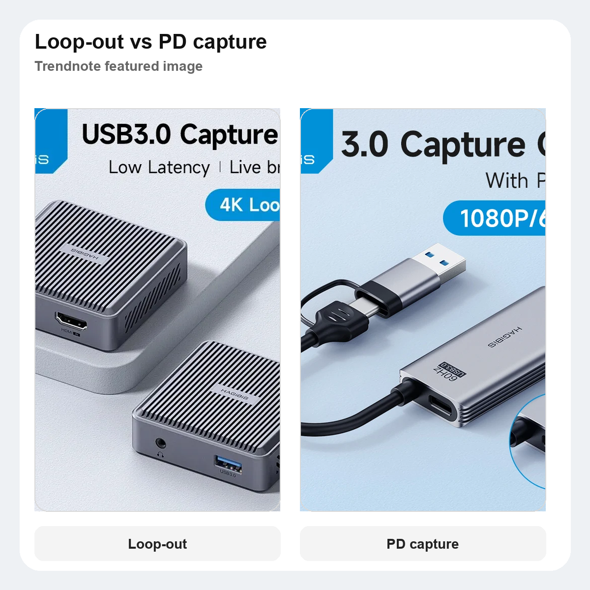 Loop-out capture card and PD capture card comparison for Switch and tablet capture setups