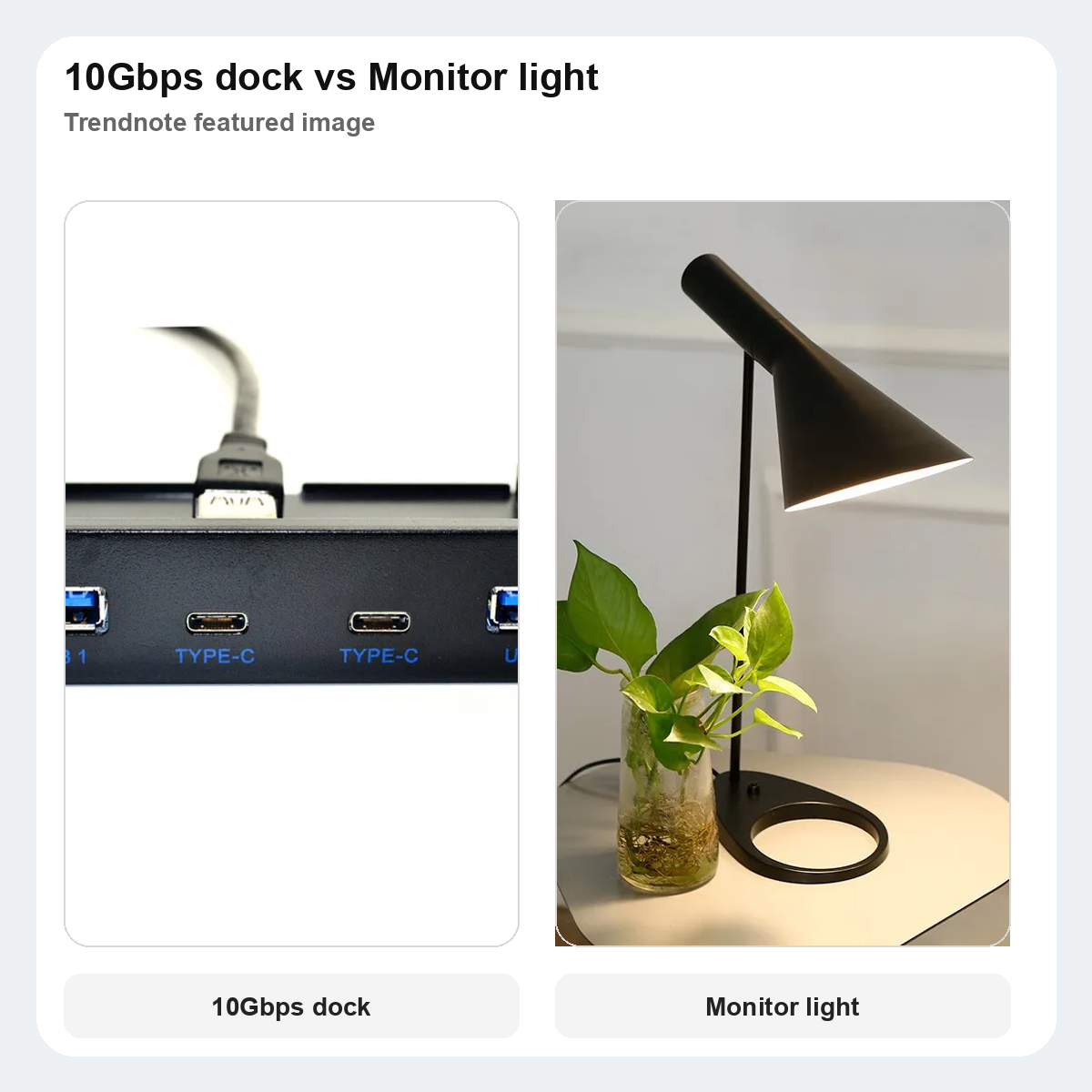 UGREEN 10Gbps dock and monitor light bar comparison for small desk setups