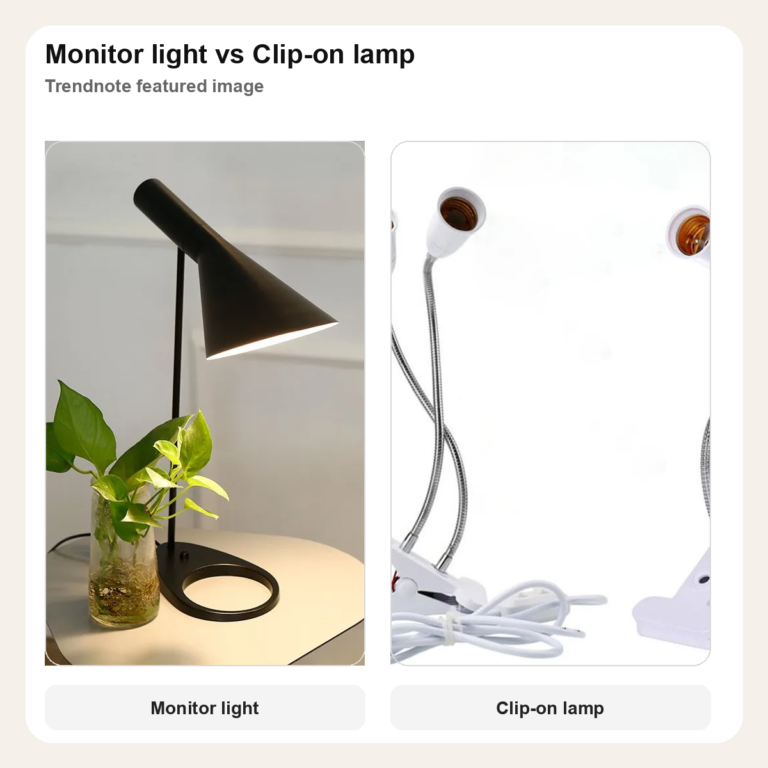 Monitor light bar and clip-on lamp comparison for tiny desk setups
