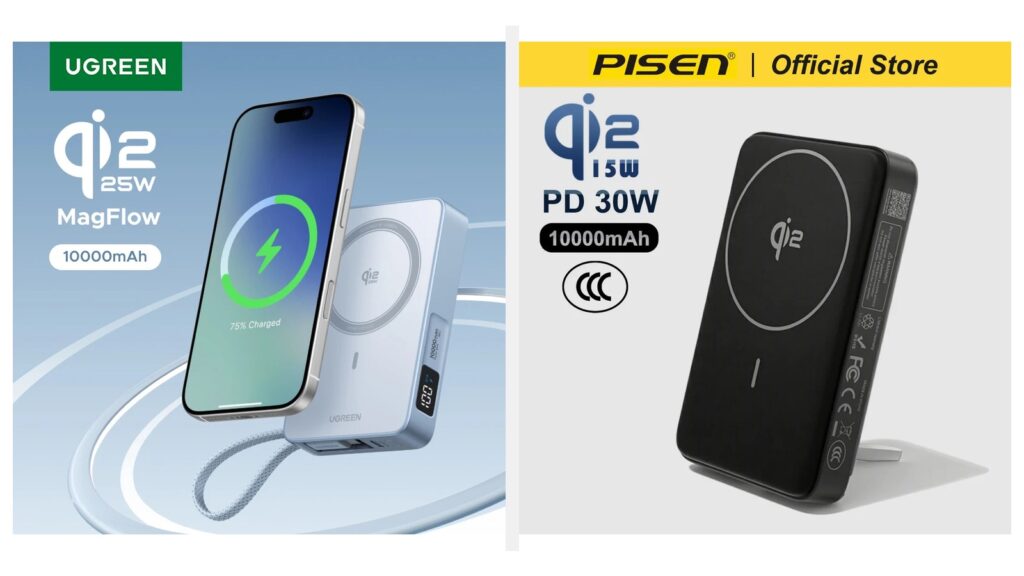 Qi2 Magnetic Power Bank vs Slim USB-C Power Bank for Travel